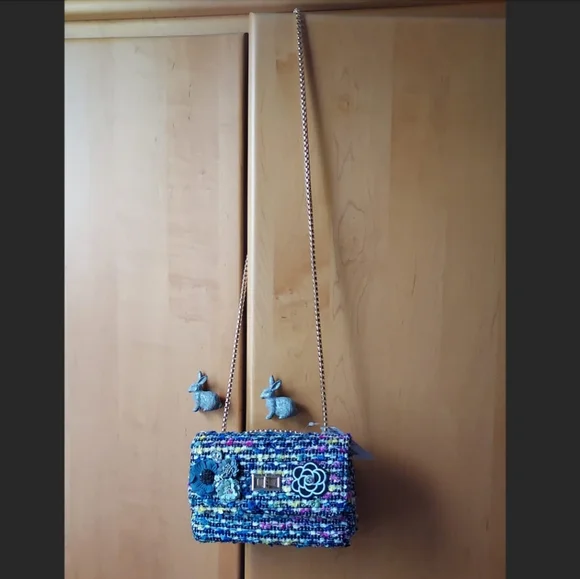 Fox's Boutique Colorful Tweed Purse with Applique - Picture 3 of 3